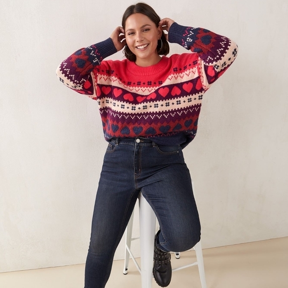 0X - In Every Story | Jacquard Sweater With Scoop Neck - Picture 2 of 4